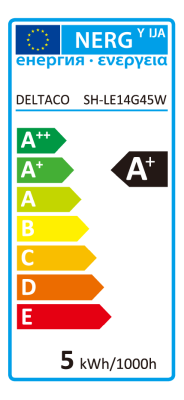 Deltaco Smart Home SH-LE14G45W LED-lampa, E14, G45, WiFi, 5W, 2700K-6500K - Vit#3
