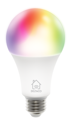Deltaco Smart Home SH-LE27RGB RGB LED-lampa, E27, WiFi, 9W - Vit