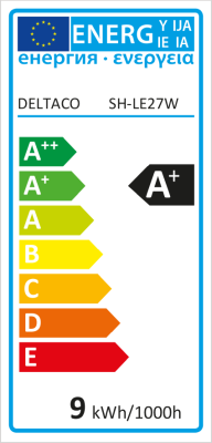 Deltaco Smart Home SH-LE27W LED-lampa, E27, WiFi, 9W, 2700K-6500K - Vit#3