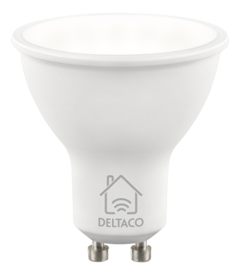 Deltaco Smart Home SH-LGU10W LED-lampa GU10, WiFi, 5W, 2700K-6500K, dimbar - Vit