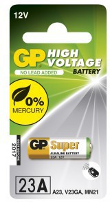 GP Batteries High Voltage Alkaline 23A, 12V, 1-pack