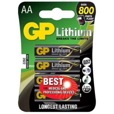 Batteri GP Lithium AA, 1,5V, LR06, 4-pack