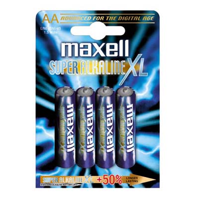 Batteri Maxell AA alkaliskt, LR06, 4-pack