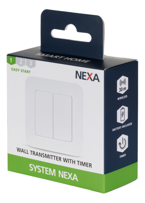 Nexa Wall Transmitter 2-channel with timer, MWST-1812#2