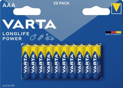 Batteri Varta Longlife Power AAA, 1,5V, LR03, 20-pack