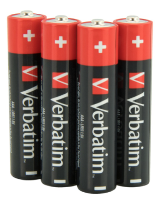 Batteri Verbatim AAA alkaliskt, LR03, 4-pack