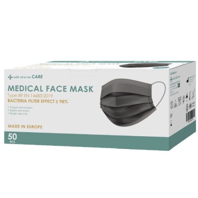 Add Pharma Care Munskydd Typ IIR Svart 50-pack