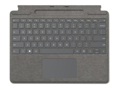 Microsoft Surface Pro Signature Type Cover till Pro 8, laddningsfack för Surface Slim Pen 2, Nordiskt - Platina