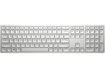 HP 970 programmerbart trådlöst tangentbord (silver) Bluetooth, 2,4 Ghz USB-C, USB-A, full storlek, 20 programmerbara knappar#1