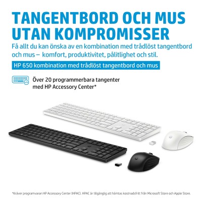 HP 650 kombinerat trådlöst tangentbord och mus (svart) Trådlöst, USB, full storlek, upp till 20/24 månaders batteritid tangentbord/mus#5