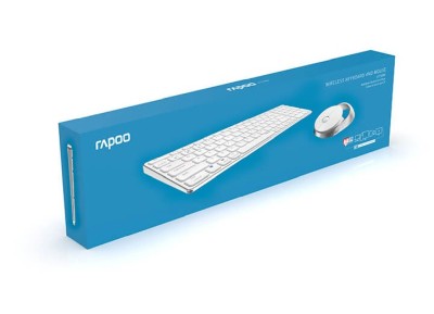 RAPOO Tangentbord/Mus Set 9750M Multi-Mode, RF/Bluetooth - Vit#2