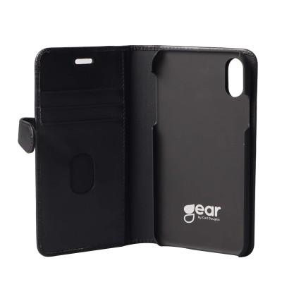 Plånboksfodral BUFFALO iPhone XR med plats för kreditkort, magnetlås - Svart