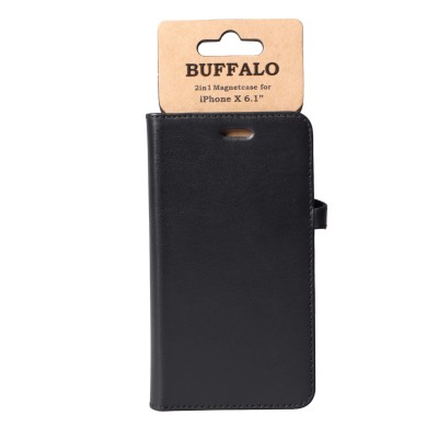 Plånboksfodral BUFFALO iPhone XR med plats för kreditkort, magnetlås - Svart#7