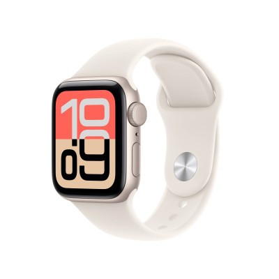 Apple Watch SE 3 GPS 40mm Stjärnglans Aluminiumboett med Stjärnglans Sportband - M/L