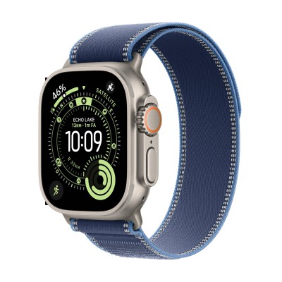 Apple Watch Ultra 3 GPS + Cellular 49mm Naturlig Titanboett med Blå/Klarblå Terrängloop - M/L