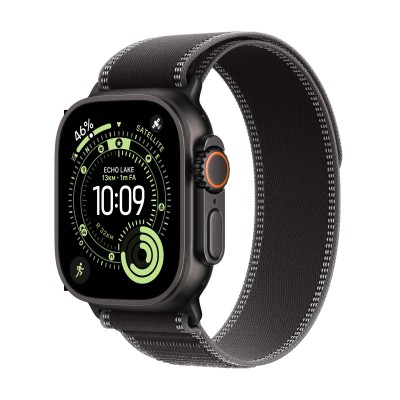 Apple Watch Ultra 3 GPS + Cellular 49mm Svart Titanboett med Svart/Gråsvart Terrängloop - S/M