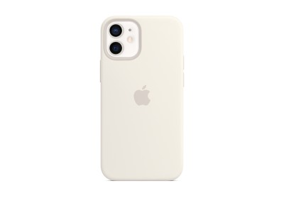 Apple silikonskal med MagSafe till iPhone 12 mini - Vit
