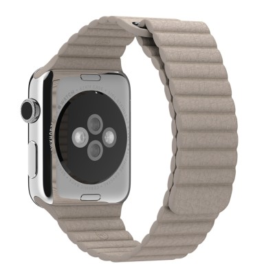 Apple Watch 42mm stone leath loop, strl L - brun#2