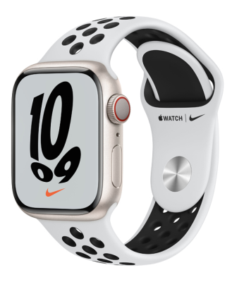 Apple Watch Nike Series 7 GPS + Cellular 41mm Aluminiumboett med Nike Sportband - Stjärnglans#1