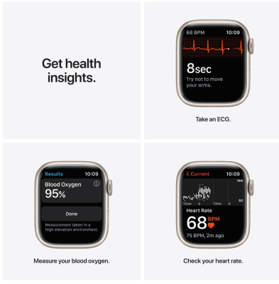 Apple Watch Nike Series 7 GPS + Cellular 41mm Aluminiumboett med Nike Sportband - Stjärnglans#2
