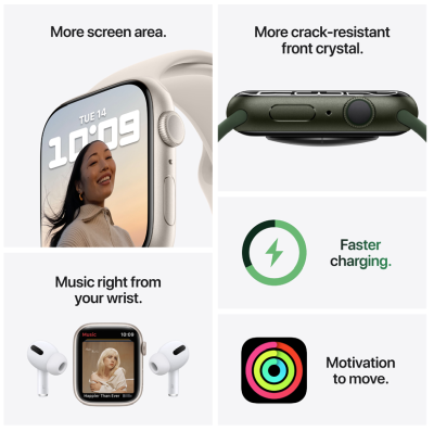 Apple Watch Nike Series 7 GPS + Cellular 41mm Aluminiumboett med Nike Sportband - Stjärnglans#3