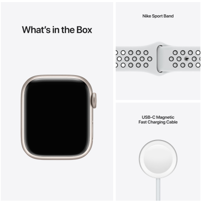 Apple Watch Nike Series 7 GPS + Cellular 41mm Aluminiumboett med Nike Sportband - Stjärnglans#4