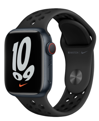 Apple Watch Nike Series 7 GPS + Cellular 41mm Aluminiumboett med Nike Sportband - Midnatt#1