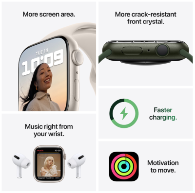 Apple Watch Nike Series 7 GPS + Cellular 41mm Aluminiumboett med Nike Sportband - Midnatt#3