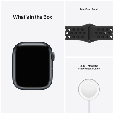 Apple Watch Nike Series 7 GPS + Cellular 41mm Aluminiumboett med Nike Sportband - Midnatt#4