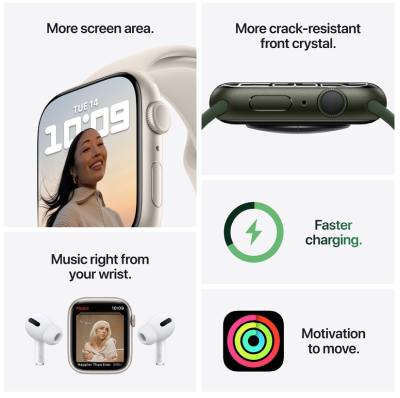 Apple Watch Nike Series 7 GPS 41mm Aluminiumboett med Nike Sportband - Midnatt#3