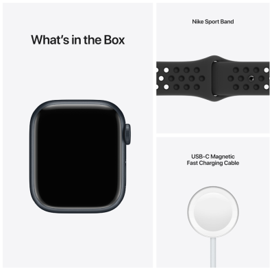 Apple Watch Nike Series 7 GPS 41mm Aluminiumboett med Nike Sportband - Midnatt#4