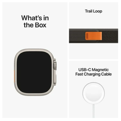 Apple Watch Ultra GPS + Cellular, 49mm Titanboett med Svart/Grå Terrängloop - S/M#2