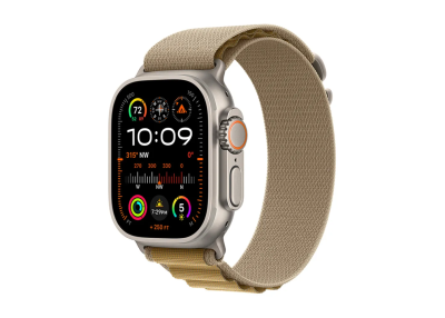 Apple Watch Ultra 2 GPS + Cellular 49mm Naturlig Titanboett med Tan Bergsloop - Large