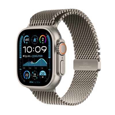 Apple Watch Ultra 2 GPS + Cellular 49mm Naturlig Titanboett med Naturlig Titan Milaneseloop - L