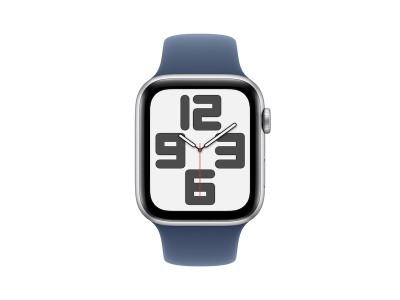 Apple Watch SE GPS 44mm Silver Aluminiumboett med Denim Sport Band - M/L#2