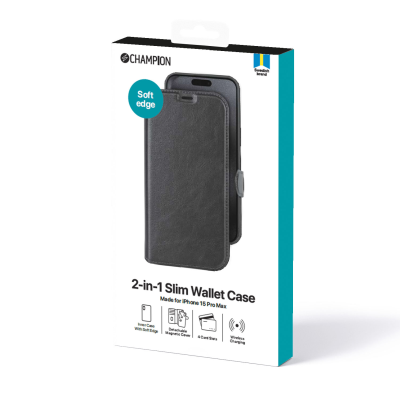 Champion 2-in-1 Slim wallet iPhone 15 Pro Max Svart#2