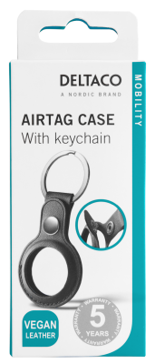 DELTACO Apple AirTag case, keychain, vegan leather, black#4