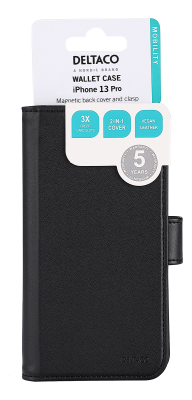 DELTACO wallet case 2-in-1, iPhone 13 Pro, magnetic back cover#6