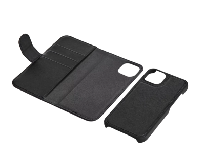 Essentials iPhone 13 PU avtagbart plånboksfodral 3 kort, svart#2
