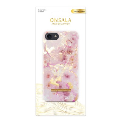 ONSALA COLLECTION Mobilskal iPhone 6/7/8/SE - Soft RoseGold Marble#2