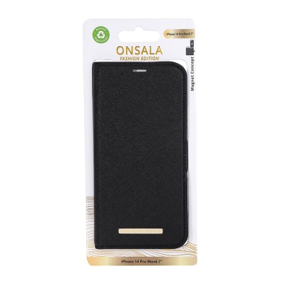 ONSALA COLLECTION Eco Wallet 2 card iPhone 14 Pro Max 6,7" Midnight Black#2