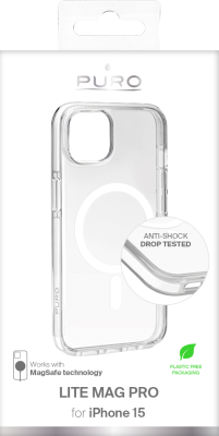 Puro iPhone 15 cover LITE MAG PRO with magnets, white#2