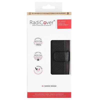 RADICOVER Flipcover 3 card Anti Radiation iPhone 14 Max 6,7" Black PU RFID#2