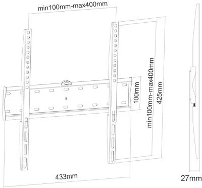 Andersson WMF 2.1 väggfäste TV 32-55" För 32-55", max 40kg, max VESA 400x400, 20mm från vägg#4