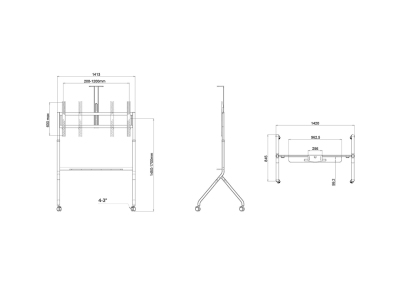 Multibrackets M Collaboration Floorstand 65"�-10"� | Justerbar | VESA 200x200-1200x600 | Max 90kg | Grå#5