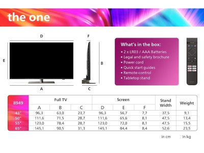 Philips 43" "The One" 4K UHD Smart TV Ambilight 43PUS8949 Ambilight TV, 4K, UHD, LED, TITAN OS, Smart TV, HDR, Dolby Atmos#4