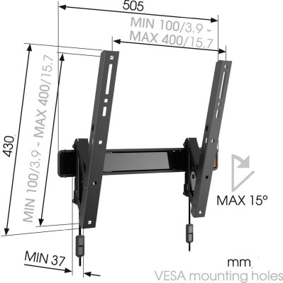 Vogels WALL 3215 Wall mount tilt, 32-55", black#3