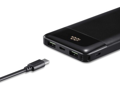 Andersson Nödladdare 10.000 mAh Powerbank (svart) Kompakt design, LED-display med batterinivå, 2x USB-A, 1x USB-C#2