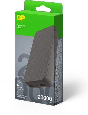 GP Powerbank Plus, 20000 mAh, LiPo, USB-A / USB-C, 15W - Svart#4