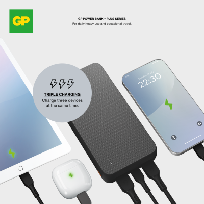 GP Powerbank Plus, 20000 mAh, LiPo, USB-A / USB-C, 15W - Svart#6